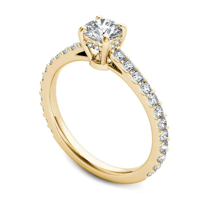 Goldia Rings 10 CT TW Natural Diamond Engagement Ring in Solid 14K Gold