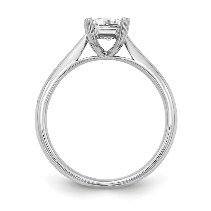 Goldia Rings 100ct CZ Solid Real 14k White Gold Emerald Solitaire Engagement Ring