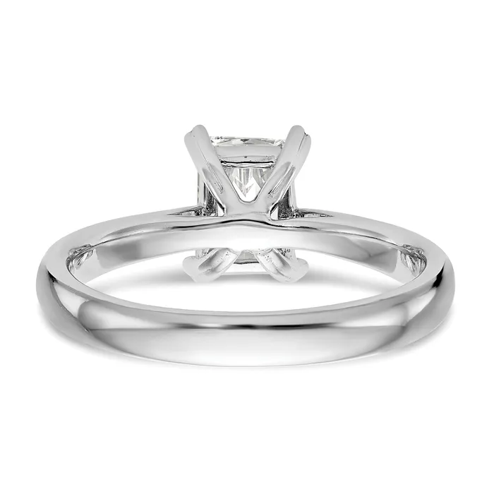 Goldia Rings 100ct CZ Solid Real 14k White Gold Emerald Solitaire Engagement Ring