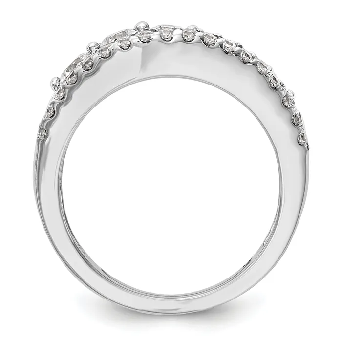Goldia Rings 133ct CZ Solid Real 14K White Gold Wedding Band Ring