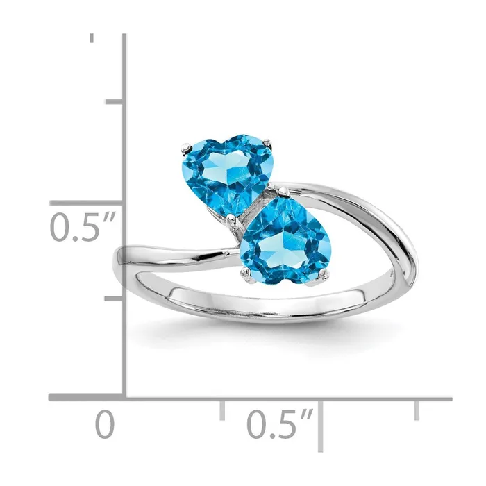 Goldia Rings 14k White Gold 5mm Heart Blue Topaz ring
