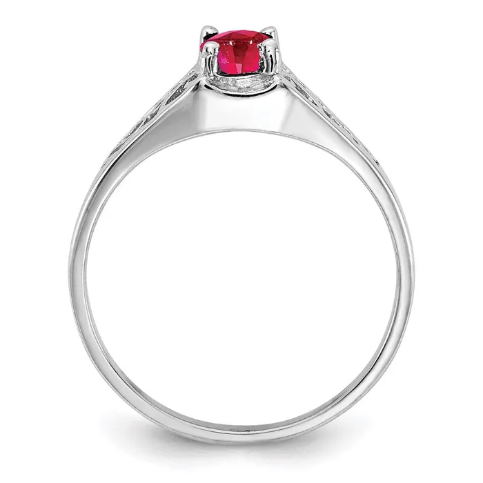 Goldia Rings 14k White Gold 6x4mm Oval Ruby ring