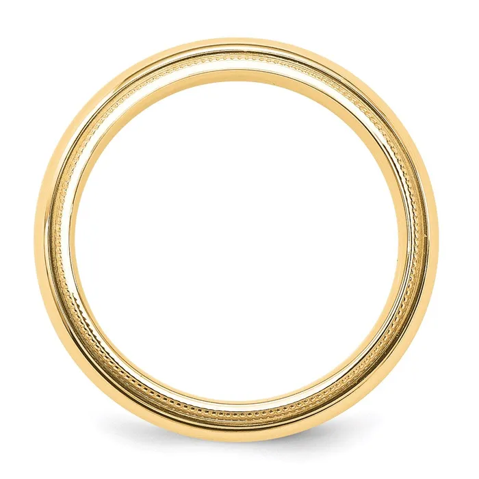 Goldia Rings Solid 10K Yellow Gold 5mm Milgrain Comfort Wedding MensWomens Wedding Band Ring Size 75