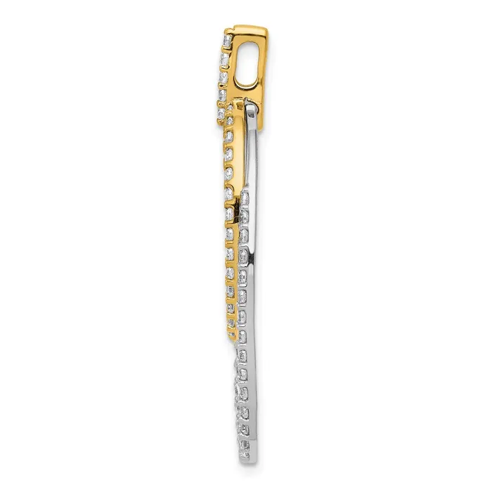Goldia Rings Solid 14k Twotone 1ct Simulated CZ Double Oval Pendant Goldia Rings Solid 14k Twotone 1ct Simulated CZ Double Oval Pendant