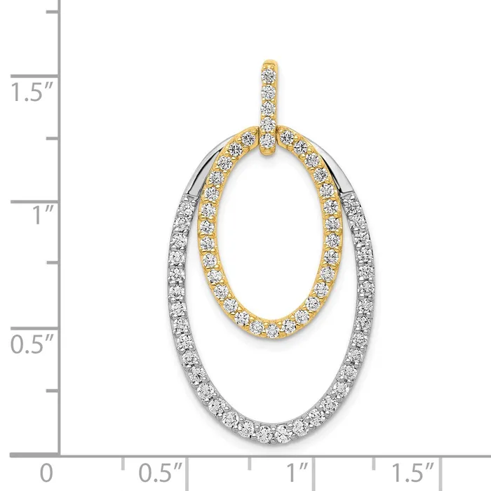 Goldia Rings Solid 14k Twotone 1ct Simulated CZ Double Oval Pendant Goldia Rings Solid 14k Twotone 1ct Simulated CZ Double Oval Pendant