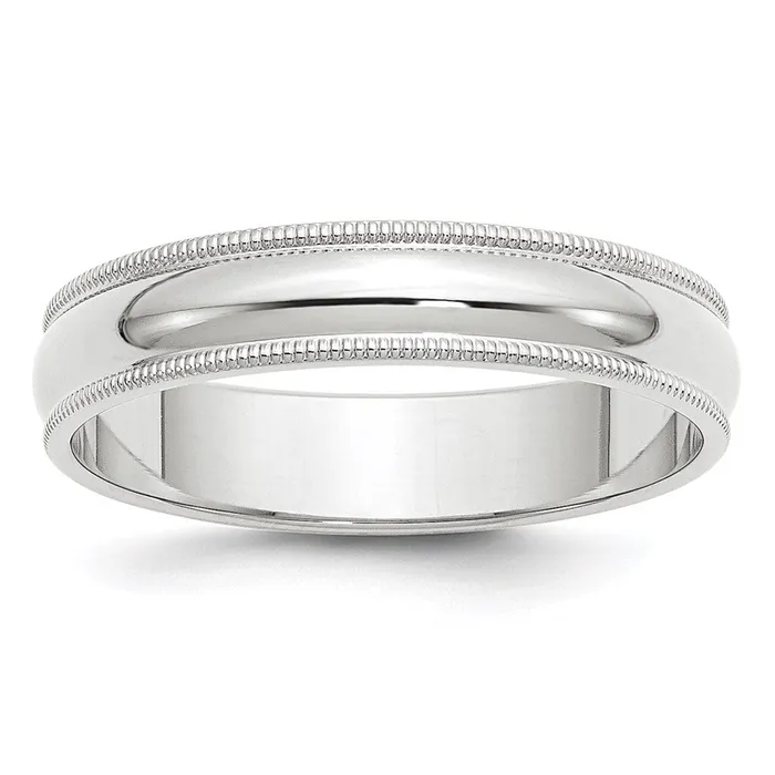 Goldia Rings Solid 14K Yellow Gold White Gold 5mm Milgrain MensWomens Wedding Band Ring Size 8
