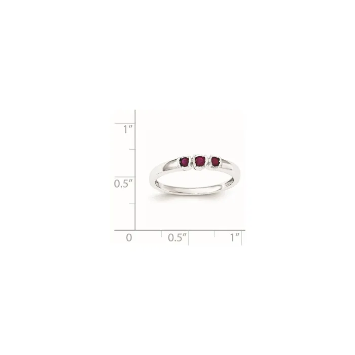 Goldia Rings Sterling Silver Polished Ruby Ring