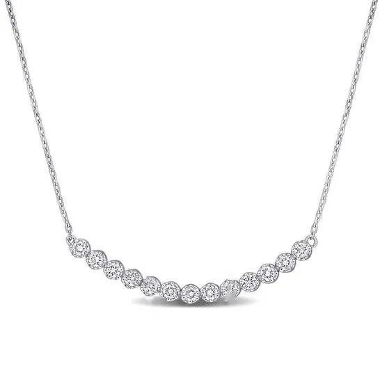 JMS always Necklaces Original AMOUR 12 CT TDW Diamond Bezelset Bar Necklace In 14K White Gold JMS always Necklaces Original AMOUR 12 CT TDW Diamond Bezelset Bar Necklace In 14K White Gold