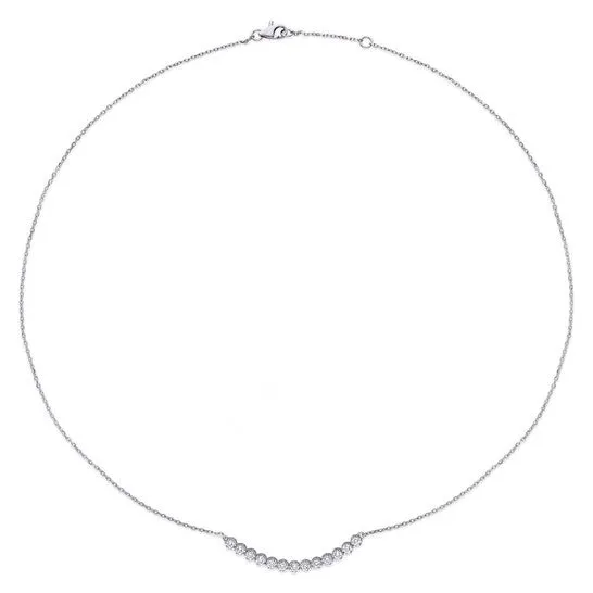 JMS always Necklaces Original AMOUR 12 CT TDW Diamond Bezelset Bar Necklace In 14K White Gold JMS always Necklaces Original AMOUR 12 CT TDW Diamond Bezelset Bar Necklace In 14K White Gold
