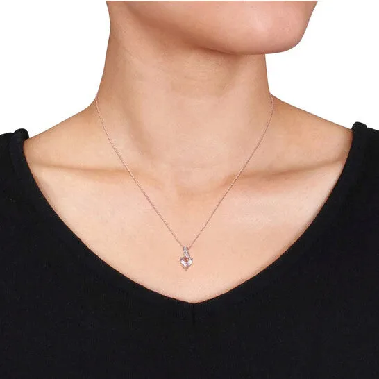 JMS always Necklaces Original AMOUR Heartcut Morganite and Diamond Accent Drop Necklace In 10K Rose Gold JMS always Necklaces Original AMOUR Heartcut Morganite and Diamond Accent Drop Necklace In 10K Rose Gold