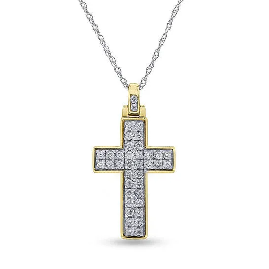 JMS always Necklaces Original Brilliant Diamond 34 ct Lab Grown Diamond Cross Necklace Yellow Gold Flashed Sterling Silver JMS always Necklaces Original Brilliant Diamond 34 ct Lab Grown Diamond Cross Necklace Yellow Gold Flashed Sterling Silver