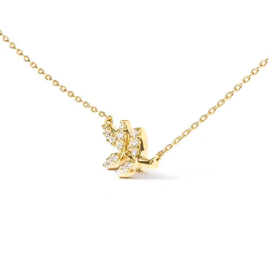 JMS always Necklaces Original Haus of Brilliance 10K Yellow Gold 110 Cttw Diamond Leaf and Branch 18 Pendant Necklace HI Color I1I2 Clarity JMS always Necklaces Original Haus of Brilliance 10K Yellow Gold 110 Cttw Diamond Leaf and Branch 18 Pendant Necklace HI Color I1I2 Clarity