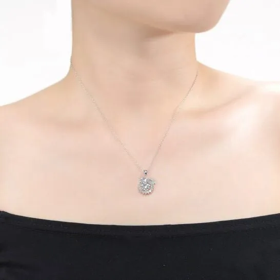JMS always Necklaces Original Megan Walford Sterling Silver Round Cubic Zirconia Wreath Pendant Necklace JMS always Necklaces Original Megan Walford Sterling Silver Round Cubic Zirconia Wreath Pendant Necklace
