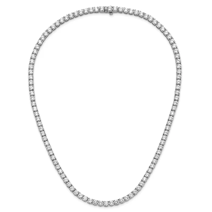 Necklaces 14k White Gold 23 38 Ct Lab Grown Diamond VSSI G Round 18 inch Straight Tennis Necklace Goldia