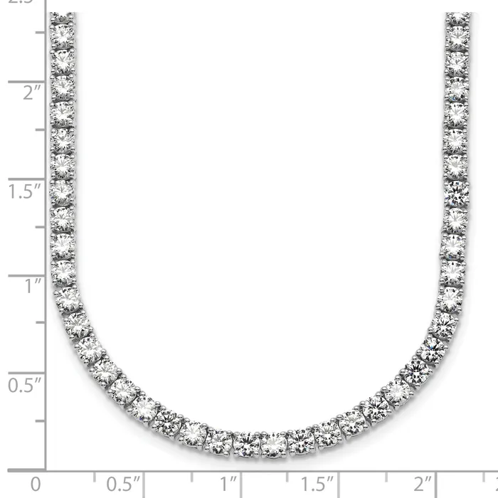 Necklaces 14k White Gold 23 38 Ct Lab Grown Diamond VSSI G Round 18 inch Straight Tennis Necklace Goldia