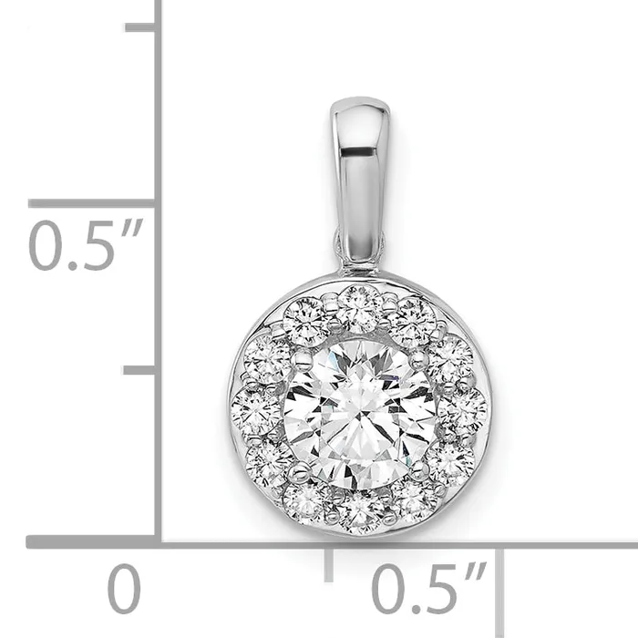 Necklaces Goldia 14k White Gold 1 Ct Lab Grown Diamond VSSI G Round Halo Pendant