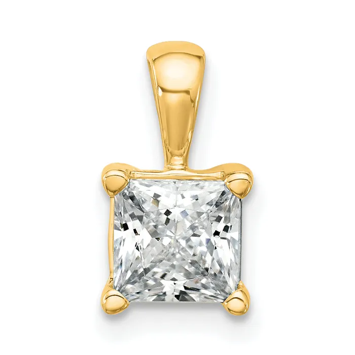 Necklaces Goldia 14k Yellow Gold 1 12 Ct Lab Grown Diamond VSSI G Princess Four Prong Pendant Necklaces Goldia 14k Yellow Gold 1 12 Ct Lab Grown Diamond VSSI G Princess Four Prong Pendant