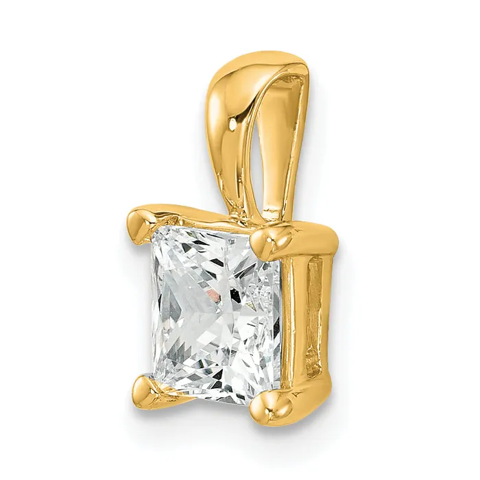 Necklaces Goldia 14k Yellow Gold 1 12 Ct Lab Grown Diamond VSSI G Princess Four Prong Pendant