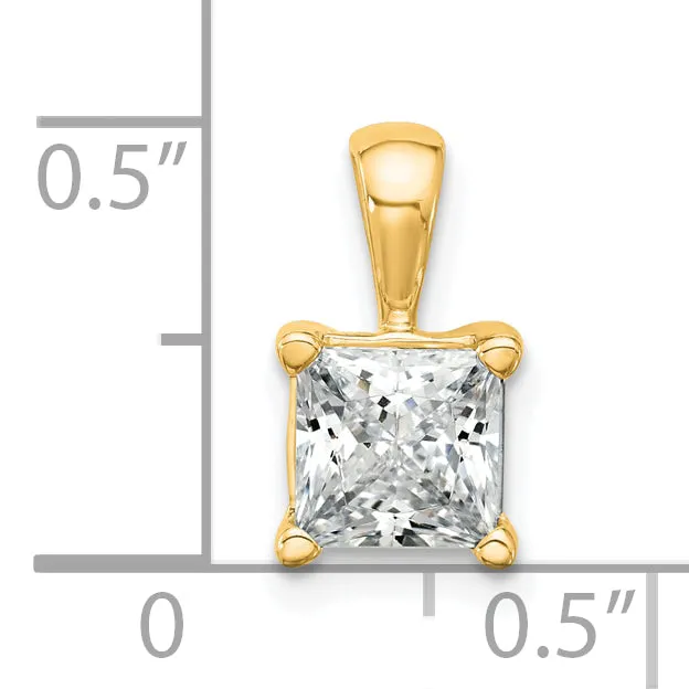 Necklaces Goldia 14k Yellow Gold 1 12 Ct Lab Grown Diamond VSSI G Princess Four Prong Pendant