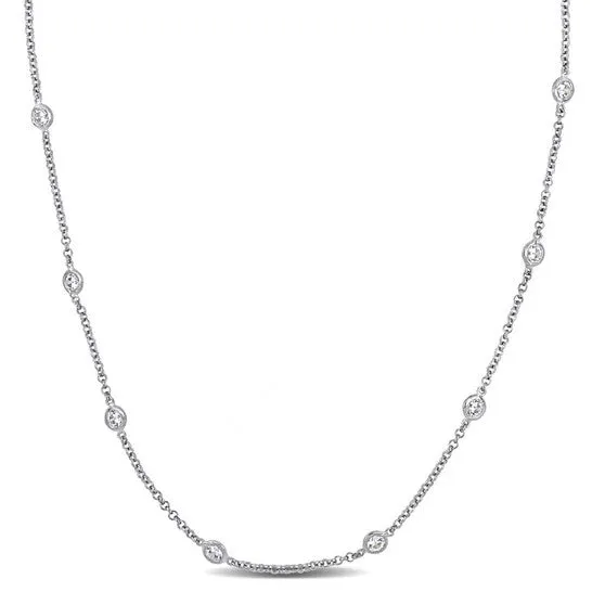 Necklaces JMS always Original AMOUR 10 CT TGW Cubic Zirconia By The Yard Station Necklace In Sterling Silver Necklaces JMS always Original AMOUR 10 CT TGW Cubic Zirconia By The Yard Station Necklace In Sterling Silver