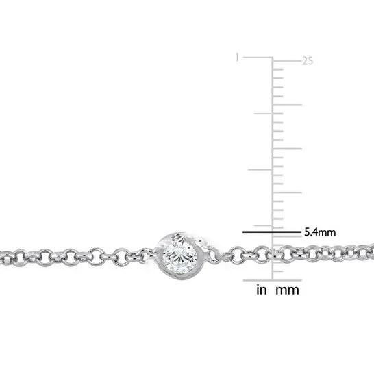 Necklaces JMS always Original AMOUR 10 CT TGW Cubic Zirconia By The Yard Station Necklace In Sterling Silver Necklaces JMS always Original AMOUR 10 CT TGW Cubic Zirconia By The Yard Station Necklace In Sterling Silver
