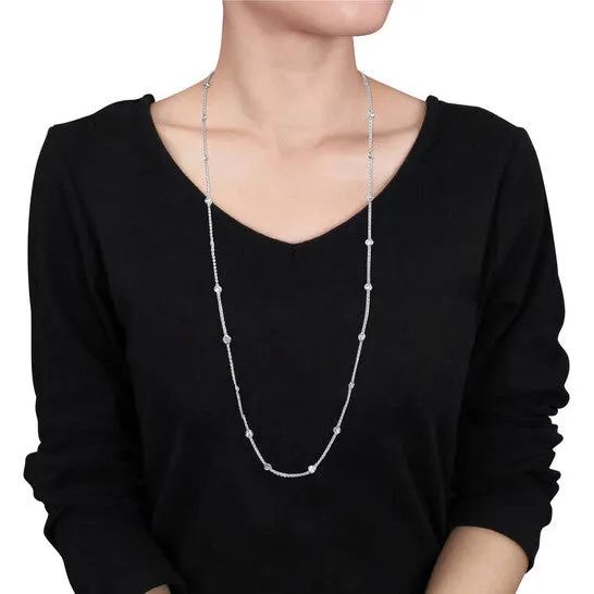 Necklaces JMS always Original AMOUR 10 CT TGW Cubic Zirconia By The Yard Station Necklace In Sterling Silver Necklaces JMS always Original AMOUR 10 CT TGW Cubic Zirconia By The Yard Station Necklace In Sterling Silver