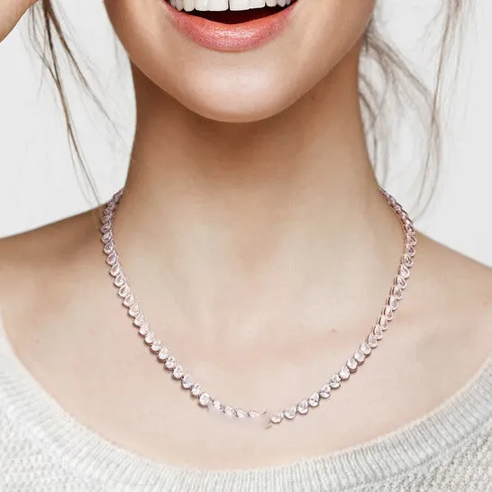 Necklaces JMS always Original AMOUR 10 CT TGW Cubic Zirconia By The Yard Station Necklace In Sterling Silver Necklaces JMS always Original AMOUR 10 CT TGW Cubic Zirconia By The Yard Station Necklace In Sterling Silver