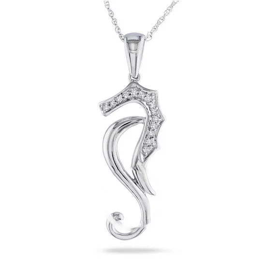 Necklaces JMS always Original AMOUR Diamond Nautical Pendant with Chain In 10K White Gold Necklaces JMS always Original AMOUR Diamond Nautical Pendant with Chain In 10K White Gold