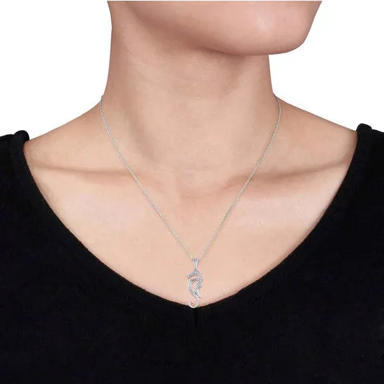 Necklaces JMS always Original AMOUR Diamond Nautical Pendant with Chain In 10K White Gold Necklaces JMS always Original AMOUR Diamond Nautical Pendant with Chain In 10K White Gold