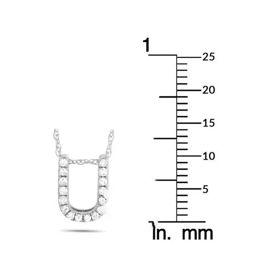 Necklaces JMS always Original LB Exclusive 14K White Gold 010 ct Diamond Initial x2018 U x2019 Necklace Necklaces JMS always Original LB Exclusive 14K White Gold 010 ct Diamond Initial x2018 U x2019 Necklace