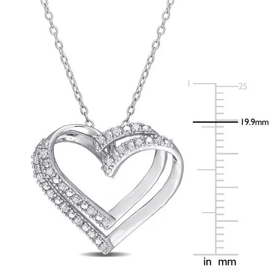 Necklaces Original AMOUR 15 CT TW Diamond Heart Pendant with Chain In Sterling Silver JMS always Necklaces Original AMOUR 15 CT TW Diamond Heart Pendant with Chain In Sterling Silver JMS always