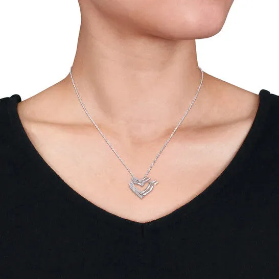 Necklaces Original AMOUR 15 CT TW Diamond Heart Pendant with Chain In Sterling Silver JMS always Necklaces Original AMOUR 15 CT TW Diamond Heart Pendant with Chain In Sterling Silver JMS always