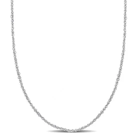 Original Amour 12mm Sparkling Singapore Chain Necklace in 14k White Gold 24 in JMS always Necklaces Original Amour 12mm Sparkling Singapore Chain Necklace in 14k White Gold 24 in JMS always Necklaces
