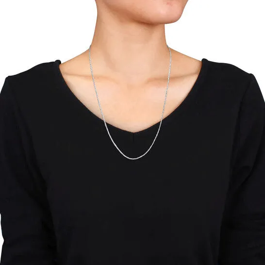 Original Amour 12mm Sparkling Singapore Chain Necklace in 14k White Gold 24 in JMS always Necklaces Original Amour 12mm Sparkling Singapore Chain Necklace in 14k White Gold 24 in JMS always Necklaces