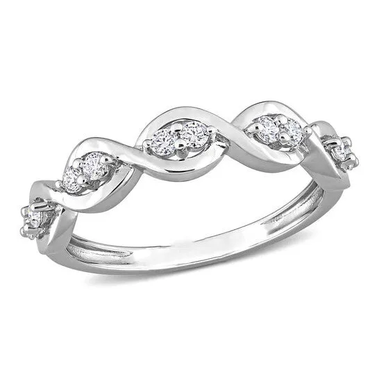 Original Amour Silver 14 CT TGW Created White Moissanite Infinity Ring JMS always Rings