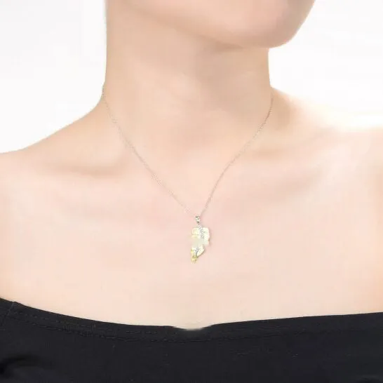 Original Megan Walford Gold Over Sterling Silver Round Cubic Zirconia Leaf Pendant Necklace JMS always Necklaces Original Megan Walford Gold Over Sterling Silver Round Cubic Zirconia Leaf Pendant Necklace JMS always Necklaces