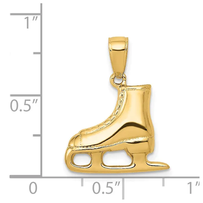 PreStyled Sets Goldia 14k Yellow Gold 3D Ice Skate Boot Pendant