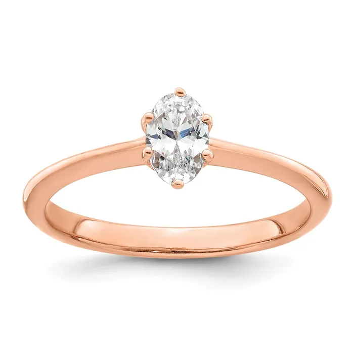 Rings 050ct CZ Solid Real 14k Rose Polish 12ct Oval Leaf Design Dia Ring Goldia Rings 050ct CZ Solid Real 14k Rose Polish 12ct Oval Leaf Design Dia Ring Goldia