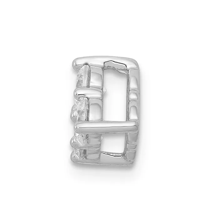 Rings 14k White Gold 12ct Real Diamond Three Stone Triangle Chain Slide Goldia