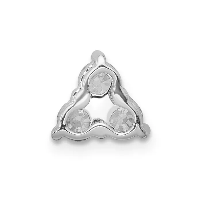 Rings 14k White Gold 12ct Real Diamond Three Stone Triangle Chain Slide Goldia