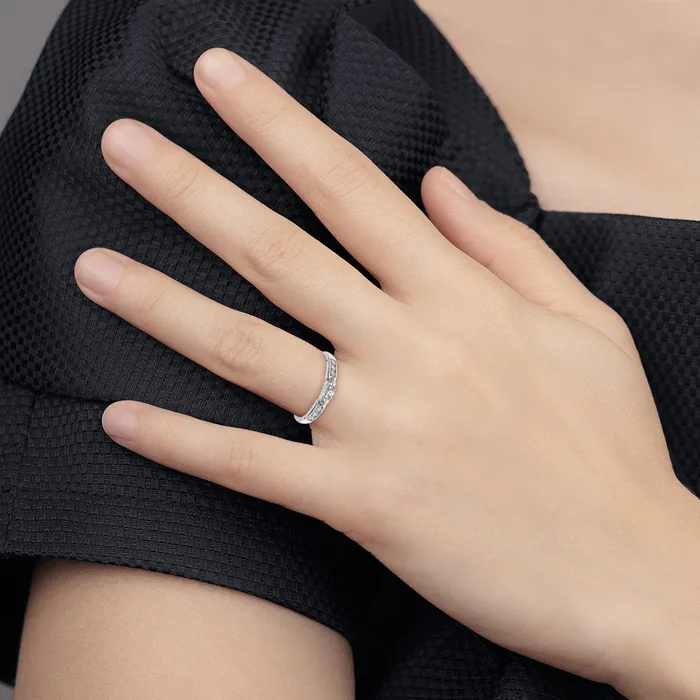Rings Goldia 028ct CZ Solid Real 14k White Gold Wedding Band Ring