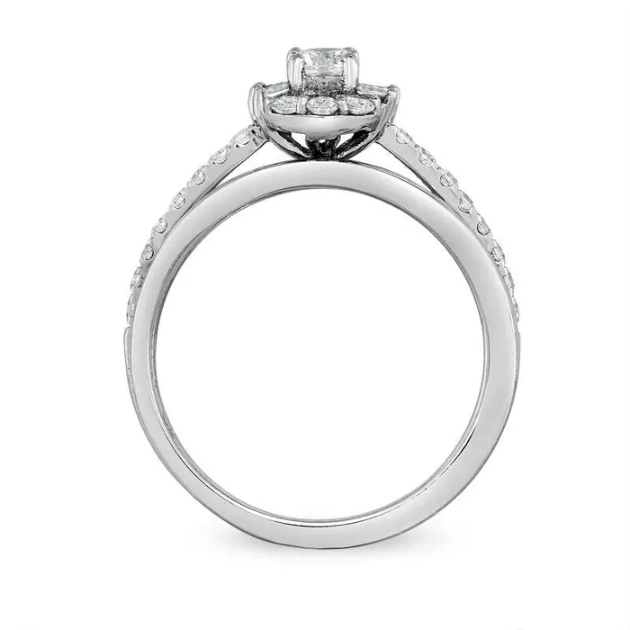 Rings Goldia 075 CT TW Natural Diamond Starburst Bridal Engagement Ring Set in Solid 14K White Gold Rings Goldia 075 CT TW Natural Diamond Starburst Bridal Engagement Ring Set in Solid 14K White Gold