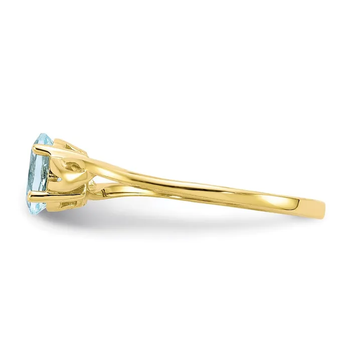 Rings Goldia 10K Yellow Gold Polished Geniune Aquamarine Birthstone Ring