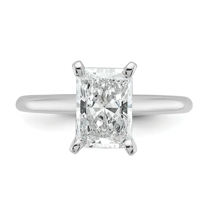 Rings Goldia 14k White Gold 2 Ct Lab Grown Diamond VSSI G Radiant Solitare Engagement Ring