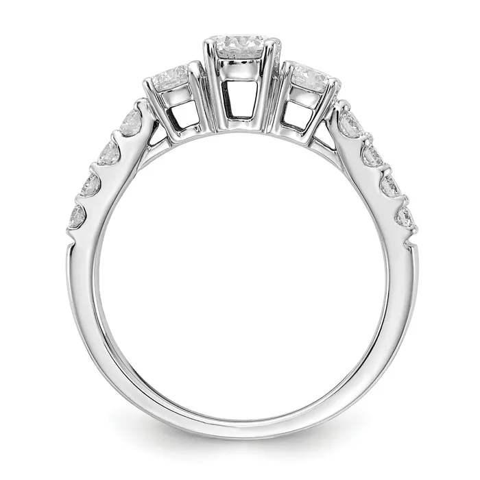 Rings Goldia 14k White Gold 58 Ct Lab Grown Diamond VSSI G 13 Ct Center Round Three Stone Engagement Ring