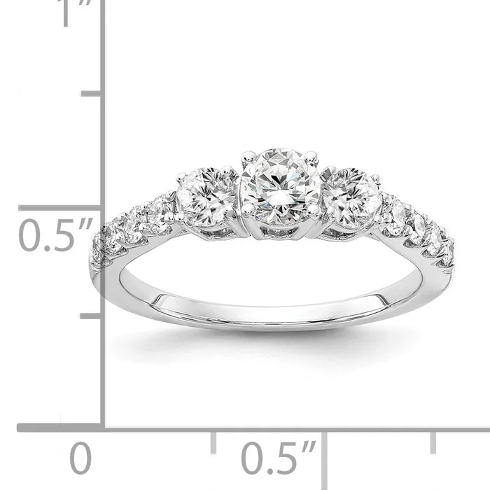 Rings Goldia 14k White Gold 58 Ct Lab Grown Diamond VSSI G 13 Ct Center Round Three Stone Engagement Ring