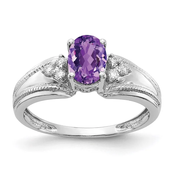 Rings Goldia 14k White Gold 7x5mm Oval Amethyst A Real Diamond ring