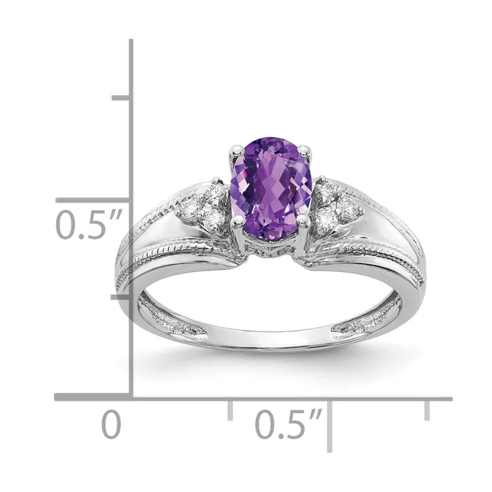 Rings Goldia 14k White Gold 7x5mm Oval Amethyst A Real Diamond ring
