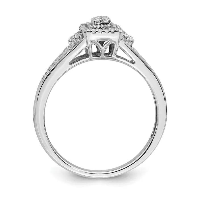 Rings Goldia 14K White Gold Real Diamond Cluster Engagement Ring