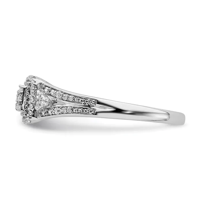 Rings Goldia 14K White Gold Real Diamond Cluster Engagement Ring